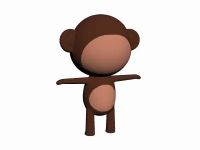 Cartoon Monkey Character Low-poly 3D model