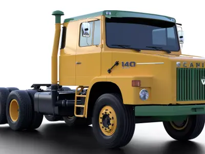 Scania LS140 6x2 42 Sleeper Custom Classic Truck Low-poly 3D model