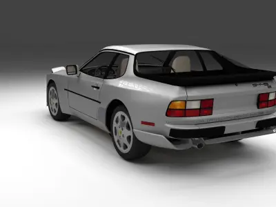 Porsche 944 S2 with interior 3D model