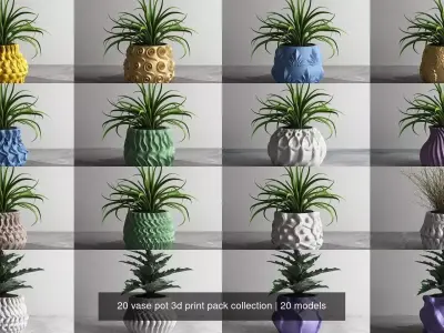 20 vase pot 3d print pack collection