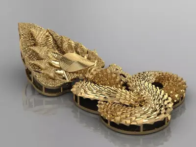 Khmer Dragon Neak Khmer Pendant P2 3D print model