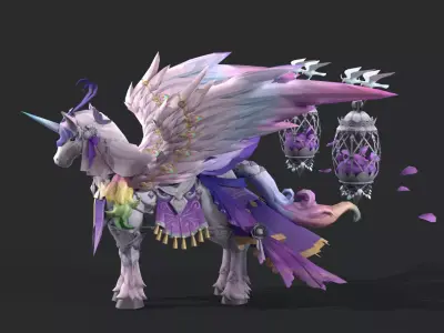 beautiful horse Low-poly 3D model