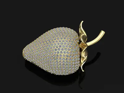 Strawberry with dangling diamonds 3D print model