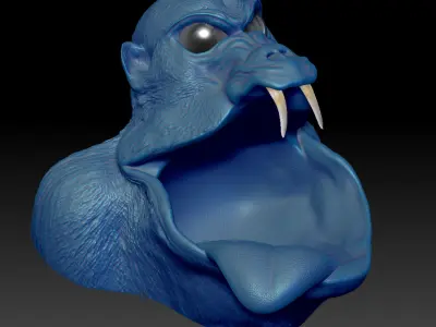 Monkey Fantasy with Tongue  Teeth  STL  3MF-  3D Print Model  3D print model