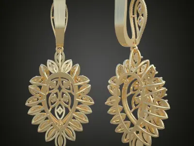 Earring 3D model 3D printable model 0089-11 Free 3D print model