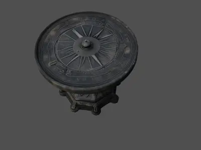 Ancient Sundial with Ornate Engravings   3D model