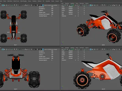Futuristic Off-Road Quad Bike 3D model