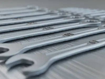 spanners ratchet wrench set 3D model