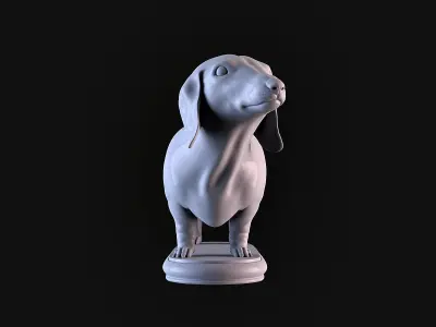 Dachshund statue 3D print model