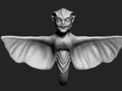 Monster creature with wings 3D model
