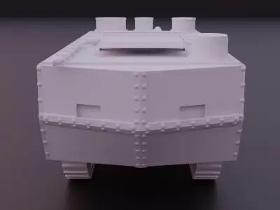 Saint-Chamond WW1 tank 3D print model