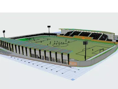 Modern Football Stadium 3D model