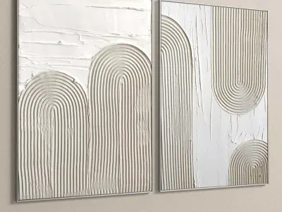 Plaster Two Photo Frame 197 Low-poly 3D model