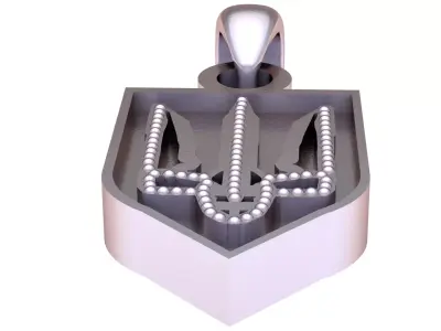 Golden Trident Emblem Pendant 3D print model