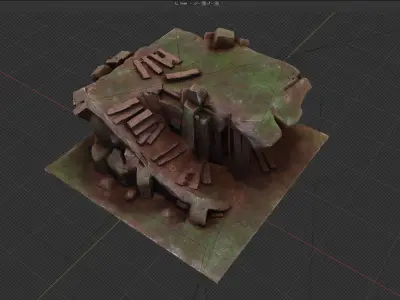 Back Road location Low-poly GameReady model UE5 Low-poly 3D model