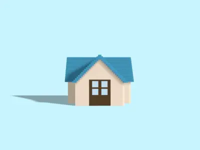 Voxel  house  Low-poly 3D model