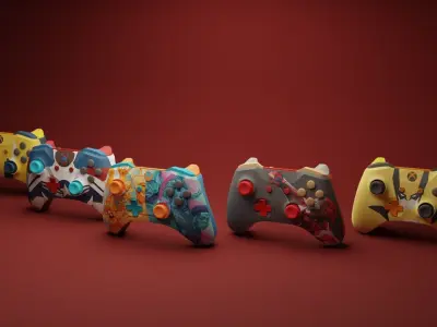 Gamepads pack Xbox 3D model