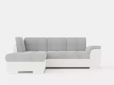 Corner Sofa Bed TOKIO Grey and White Left Low-poly 3D model