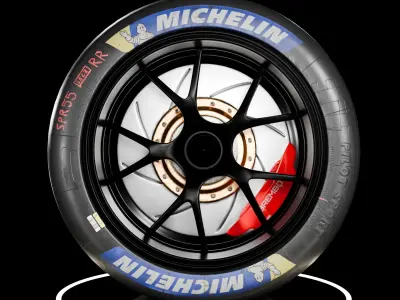 Michelin Pilot Sport GT Slick Real-World Details Low-poly 3D model