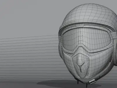 Helmet Metal Variant Low-poly 3D model