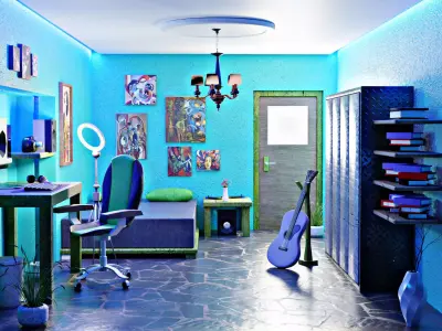 Interior design scene 3D model 3D model