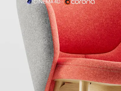 Albu Armchair By Ton C4D and Corona Renderer 3D model
