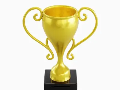 Gold Trophy Cup 04 Low-poly 3D model