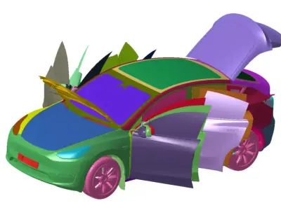 Tesla Model Y Standard Range RWD 2023 Vehicle 3d scan model 3D model