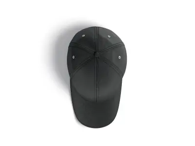 Black Baseball Cap - sport hat with visor 3D model