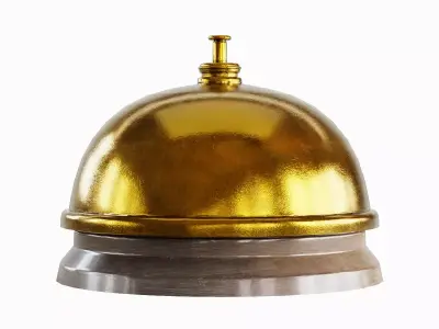 Classic Reception Bell 02 Low-poly 3D model