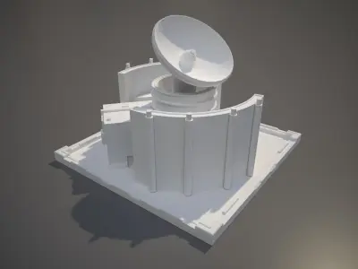Futuristic Satellite Control Center 3D print model
