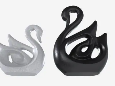 Ceramic Swan Figurines 3D model