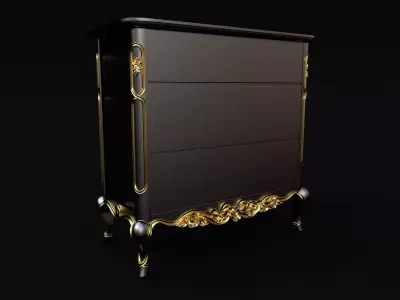bedside table in the bedroom 3D model purchase