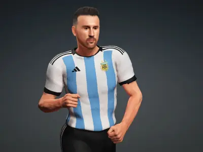 Lionel Messi Rigged Animated  2500 Free animations tutorial Low-poly 3D model
