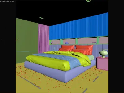 Luxury Master Black Bedroom 3D model