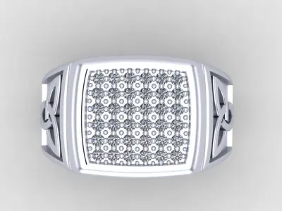Men Luxury Signet Ring 3D print model