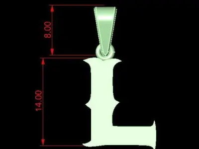 L alphabate pendant  3D print model