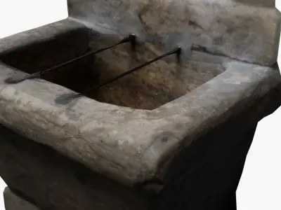 Photo-realistic 3D-Scanned Fountain Low-poly 3D model