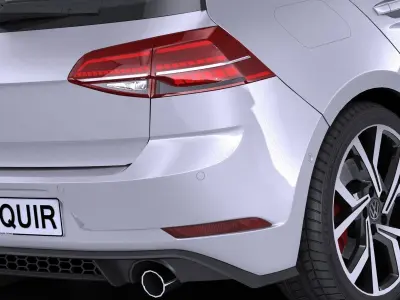 LowPoly Volkswagen Golf GTI 2018 5d Low-poly 3D model