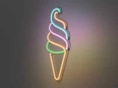 Ice Cream 3 - Neon Sign 3D model