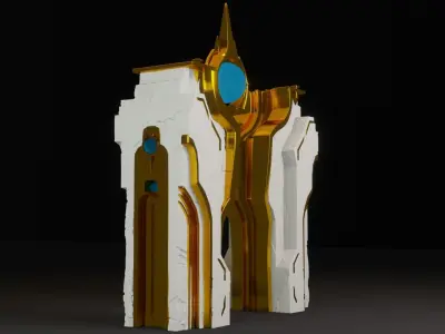 Ruined wall concept 3D model 3D model