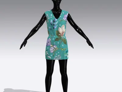 Woman Cloth Dress Low-poly 3D model