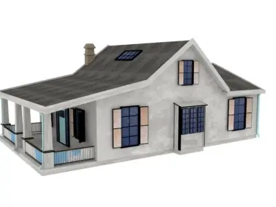Villa house with porch 3D model