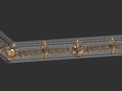 Classic Cornice with Roman Ornaments and girl face 3D print model
