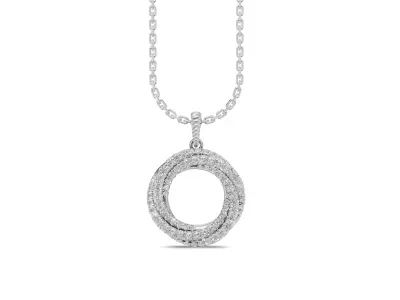 Sparkling Circular Pendant with Diamond 3D print model