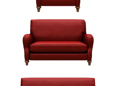 Classical Armchair set Low-poly 3D model