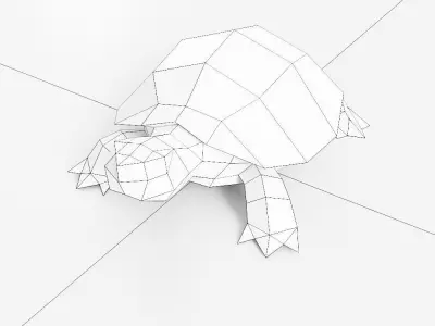 Turtle toon 3d model  Low-poly 3D model