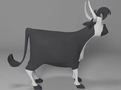 Cartoon Cow Low-poly 3D model