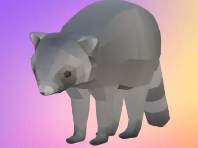 Low poly raccoon Low-poly 3D model