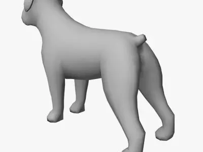 Low Poly American Bulldog  Low-poly 3D model